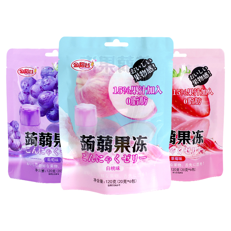 尊龙凯时人生就是搏·(中国)国际AG馆 蒟蒻果冻三种口味新品果汁吸果冻零食小吃休闲120g
